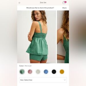 Free People Zola Set In Mermaid